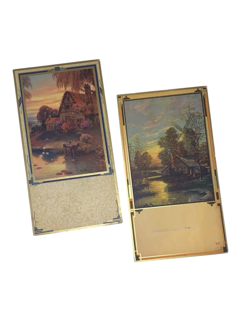 VINTAGE CALENDAR ART Salesman Samples From the 1930s 2 Pieces